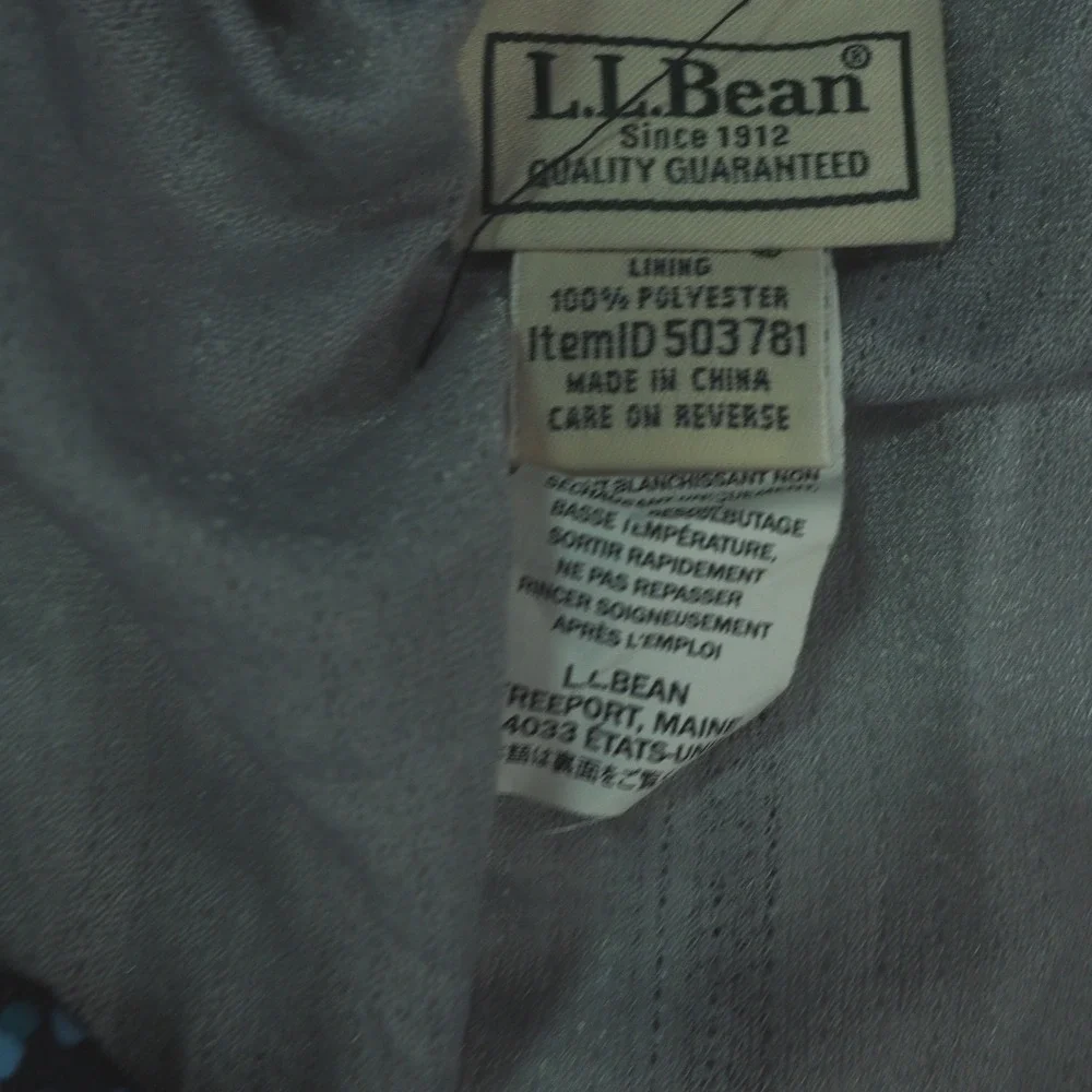 LL Bean Swim Trunks Mens XL Blue Dotted Wave Pattern Board Shorts Gorpcore Beach